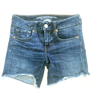 AMERICAN EAGLE Midi Cut Off Jean Denim Shorts 4
